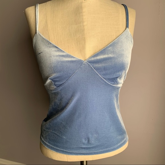 wild fable Tops - Wild Fable light blue velour V neck cropped cami top